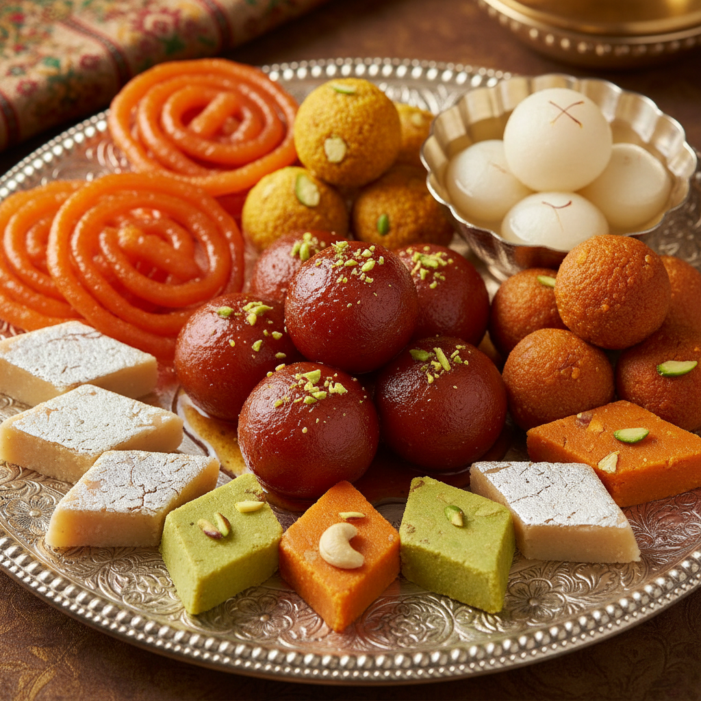 Indian grocery shelves with pantry essentials